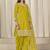 Yellow roman silk embroidered salwar suit