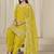 Yellow roman silk embroidered salwar suit