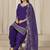 Violet roman silk embroidered salwar suit