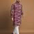 Purple printed cotton straight kurta
