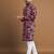 Purple printed cotton straight kurta