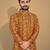 Mustard printed cotton straight kurta