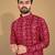 Maroon printed cotton straight kurta