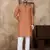 Orange linen silk straight kurta
