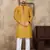 Mustard linen silk straight kurta