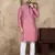 Pink linen silk straight kurta