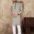 Grey linen silk straight kurta