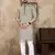 Grey linen silk straight kurta