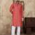 Peach linen silk straight kurta