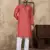 Peach linen silk straight kurta