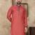 Peach linen silk straight kurta