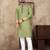 Green linen silk straight kurta