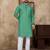 Rama green linen silk straight kurta