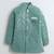 Boys mint green velvet diamond motifs embroidered sequined sherwani & trousers set with necklace