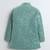 Boys mint green velvet diamond motifs embroidered sequined sherwani & trousers set with necklace