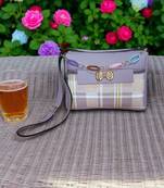 Grey Check Sling Bag for Women Stylish Crossbody Chain Handbag