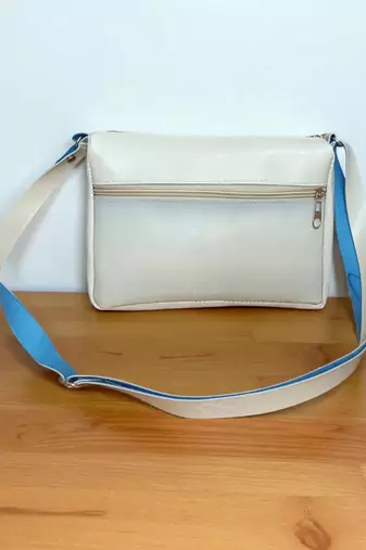 Cream Check Sling Bag for Women Stylish Crossbody Chain Handbag