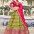 green embroidered organza lehenga set choli with dupatta