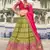 green embroidered organza lehenga set choli with dupatta