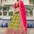 green embroidered organza lehenga set choli with dupatta