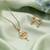 Gold color fashion chain pendant with earring