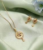 Gold color fashion chain pendant with earring
