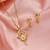 Gold color fashion chain pendant with earring