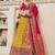 yellow embroidered organza lehenga set choli with dupatta