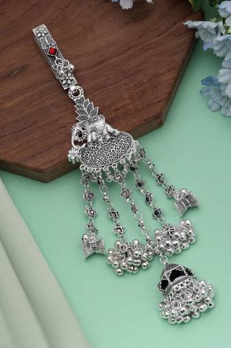 Maroon & green color oxidised kamar juda