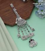 Maroon & green color oxidised kamar juda