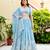 Sky-blue thread embroidery faux georgette indian lattest designer lehenga