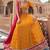  mustard embroidered tissue lehenga set choli with dupatta