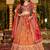 orange zari weaving tissue lehenga set choli with dupatta