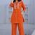 Orange Floral embroidered collar neck pure cotton co-ord set