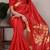 red onam special kerala style raw art silk zari weaving saree with unstitched blouse