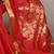 red onam special kerala style raw art silk zari weaving saree with unstitched blouse