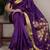 purple onam special kerala style raw art silk zari weaving saree with unstitched blouse
