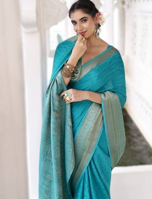 stylish chinon self printed saree with zari weaving work 3