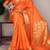 onrange onam special kerala style raw art silk zari weaving saree with unstitched blouse