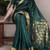 green onam special kerala style raw art silk zari weaving saree with unstitched blouse