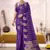 purple elegant roop art silk blend zari weaving saree with lace touch blouse