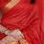 red onam special kerala style raw art silk zari weaving saree with unstitched blouse