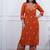 orange embroidered cotton kurta and pant