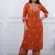 orange embroidered cotton kurta and pant