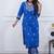 blue embroidered cotton kurta and pant
