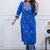 blue embroidered cotton kurta and pant