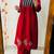 red printed cotton kurta and pant