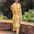 dark-yellow printed cotton kurta and pant