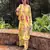 dark-yellow printed cotton kurta and pant