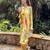 dark-yellow printed cotton kurta and pant